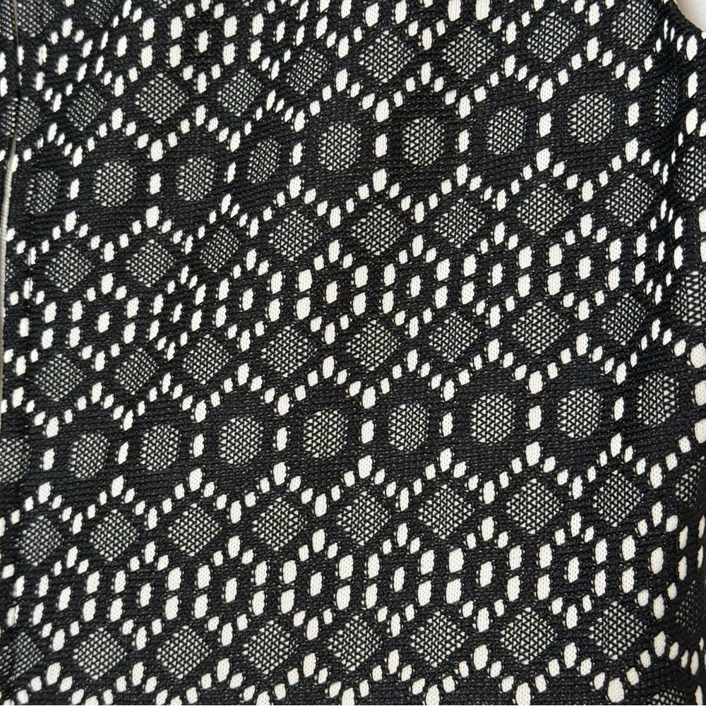 Belle Badgley Mischka Lace Bodice Fit Flare Dress Size 10 Black White - Picture 12 of 13